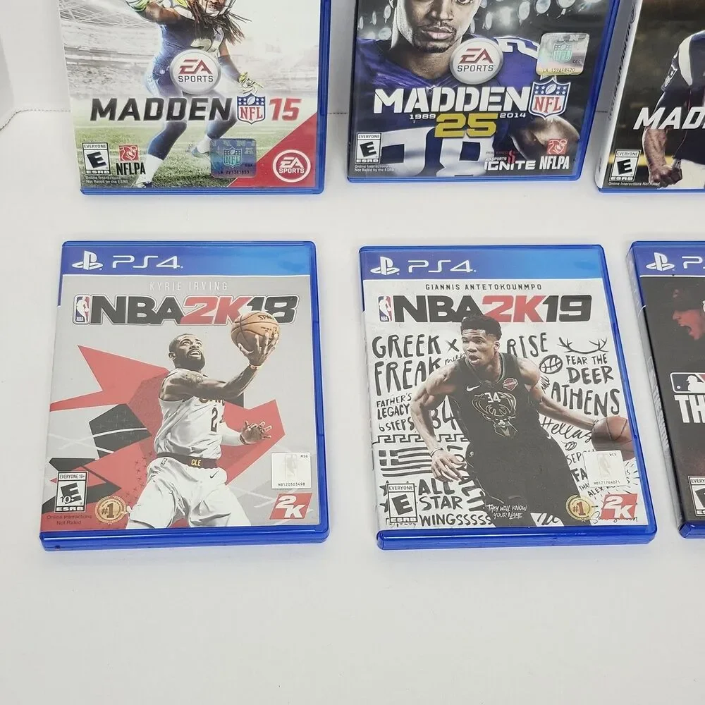 PS4 Sports Game Lot (6) Madden NFL 15 25 18 NBA 2K19 MLB The Show 20 Bundle